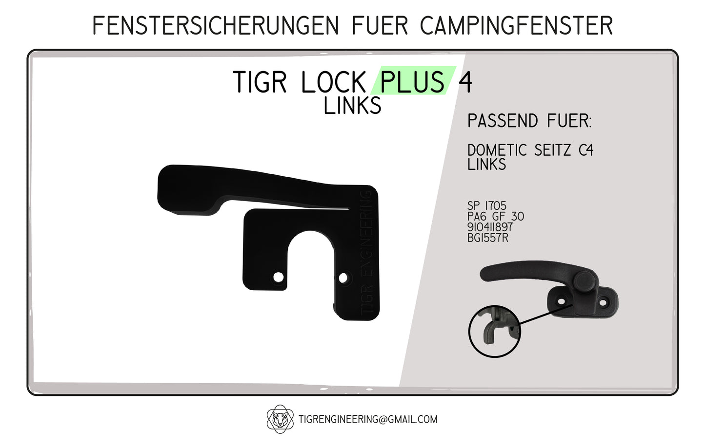 TIGR Lock Plus 4 Fenstersicherung passend für Dometic Seitz C4 links