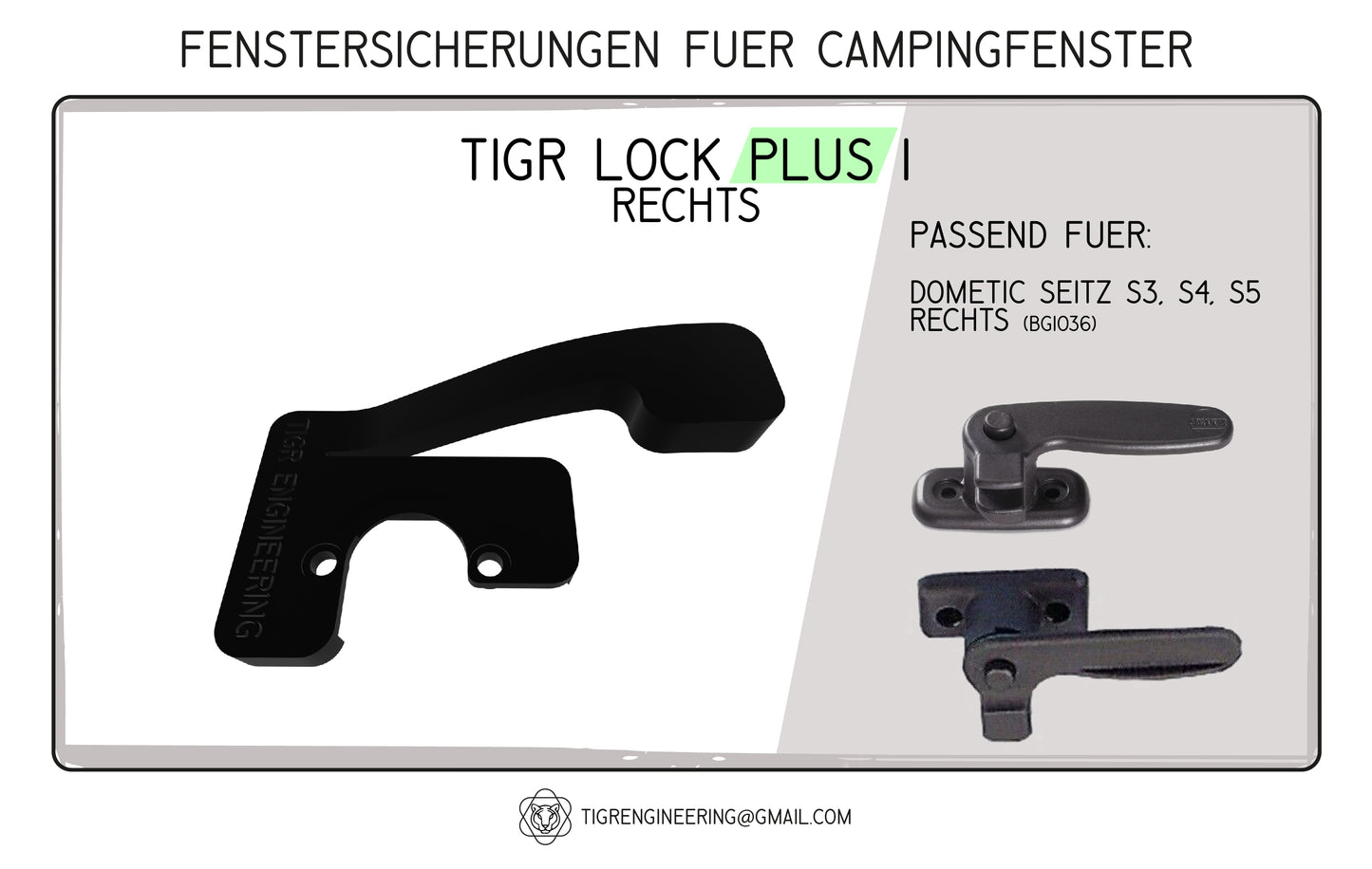 TIGR Lock Plus 1 Fenstersicherung passend für Dometic Seitz S3, S4, S5 rechts