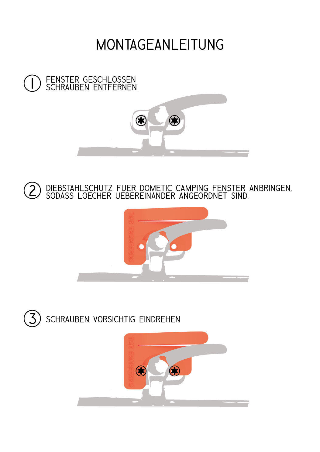 TIGR Lock Plus 2.2 Fenstersicherung passend für Dometic Camping Fenster Wohnmobil links