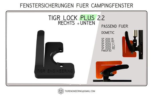 TIGR Lock Plus 2.2 Fenstersicherung für Dometic Camping Fenster Wohnmobil_rechts + unten